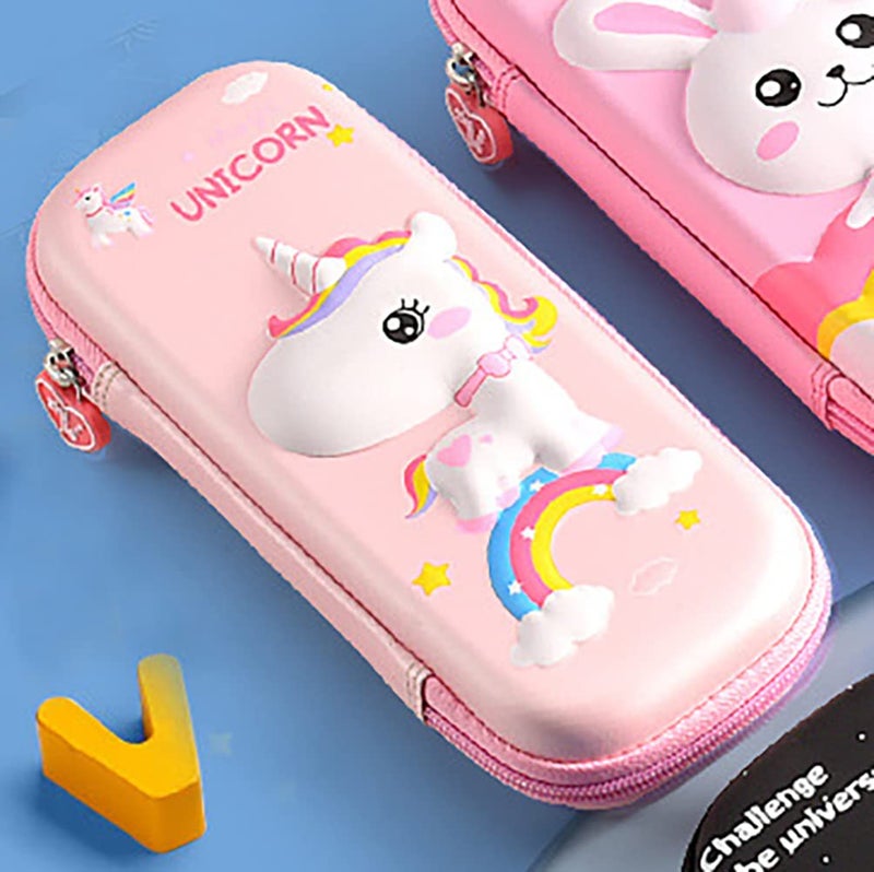 FEWOFJ 3D Pencil Case for Kids Girls, Waterproof Pencil Box with Compartments Cute Pen Pouch (Pink) - Image 5